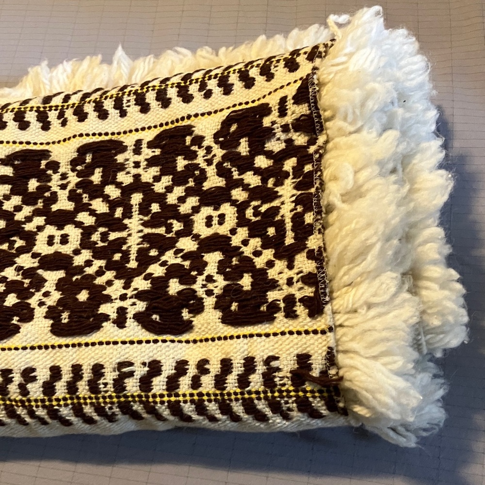 Kilim 100% Wool Polish Folk Art Patterned Woven Wall Hanging with Fringe - Picture 2 of 7